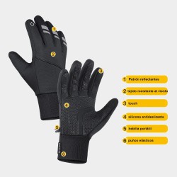 Guantes Bici Reflectantes Touch Antideslizantes Termico