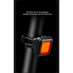 Luz bicicleta scooter recargable luz trasera de advertencia