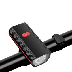 Luz Bici Delantera Recargable Con Bocina Impermeable Rojo