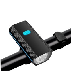 Luz Bici Delantera Recargable Con Bocina Impermeable azul